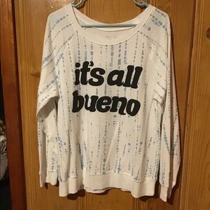 Blue and white sweater